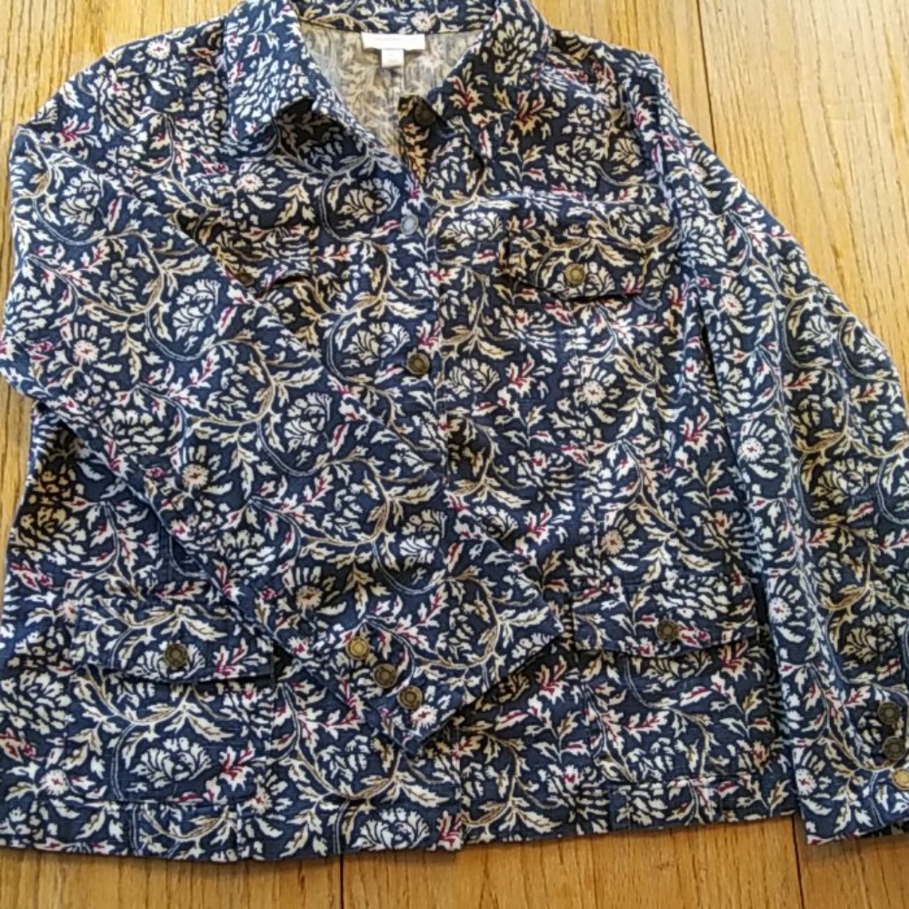 Charter Club Floral Button Up Jacket